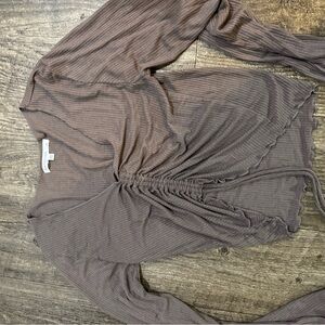 Sheer Brown Ruched Top